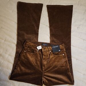 Banana Republic high rise coconut brown velvet flare jeans